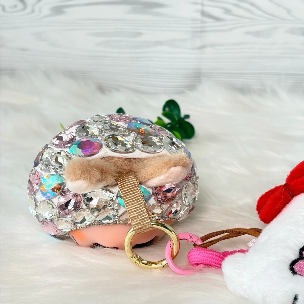 Sparkling Crystal Plush Monster Character Keychain/Bag Charm‎
